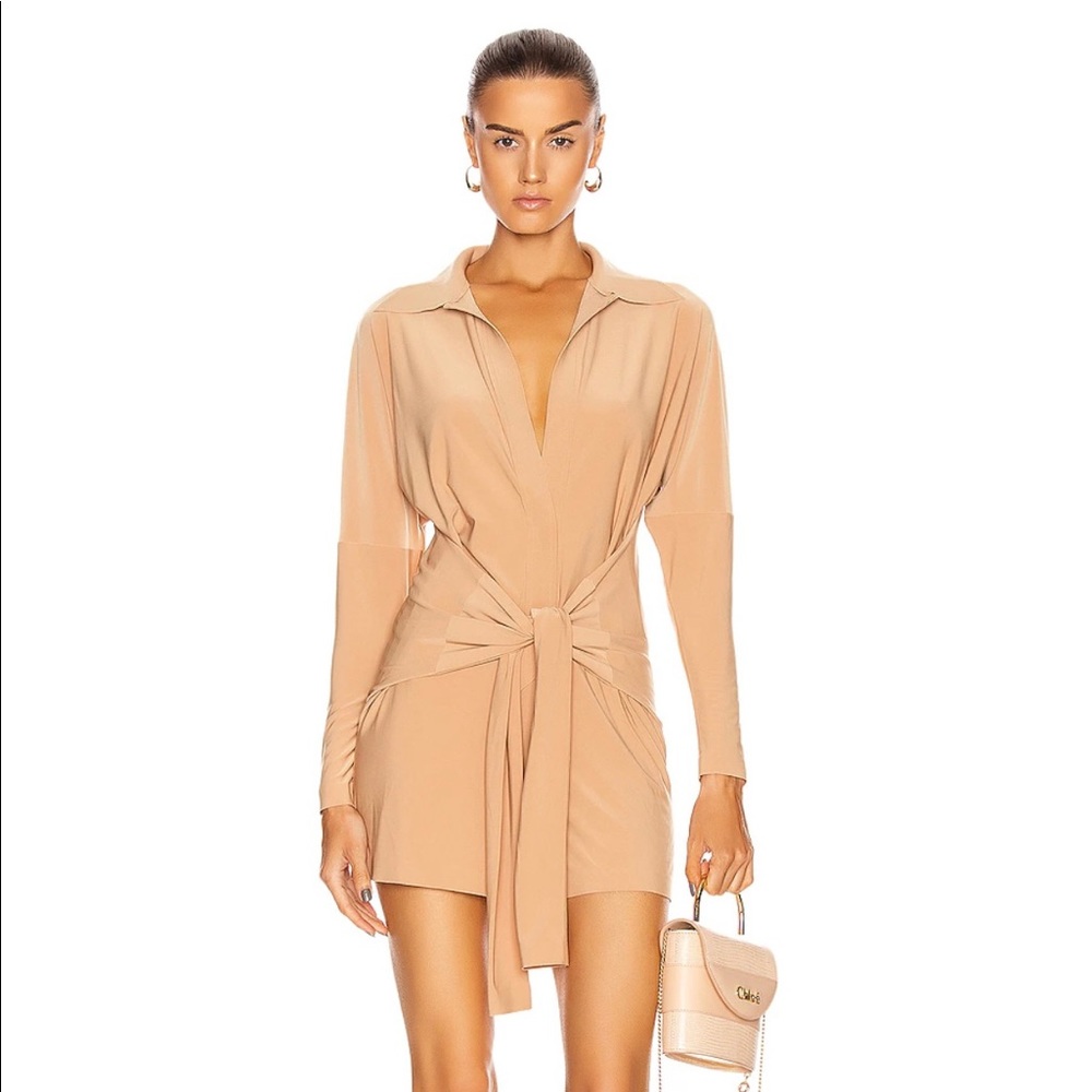 Norma Kamali Tie Front NK Shirt Jumpshort